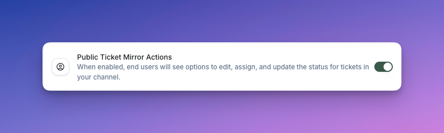 End User Actions Configuration
