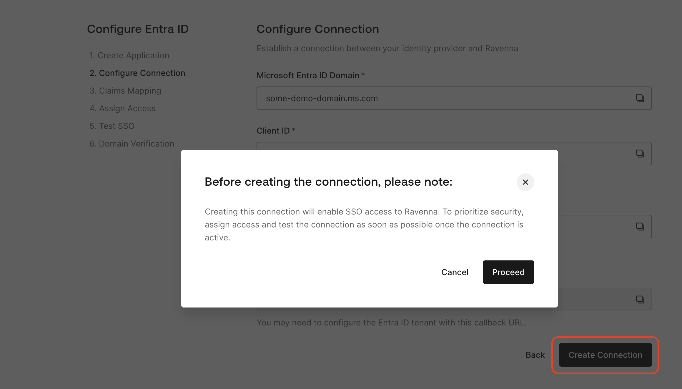 Creating SSO connection