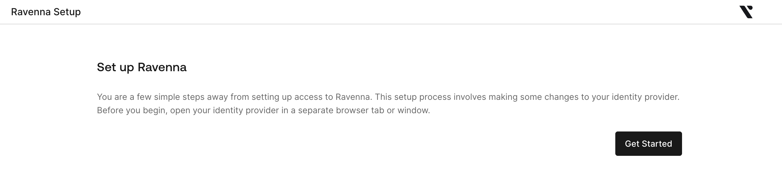 SSO setup wizard landing page