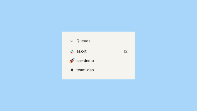 Queues in sidebar