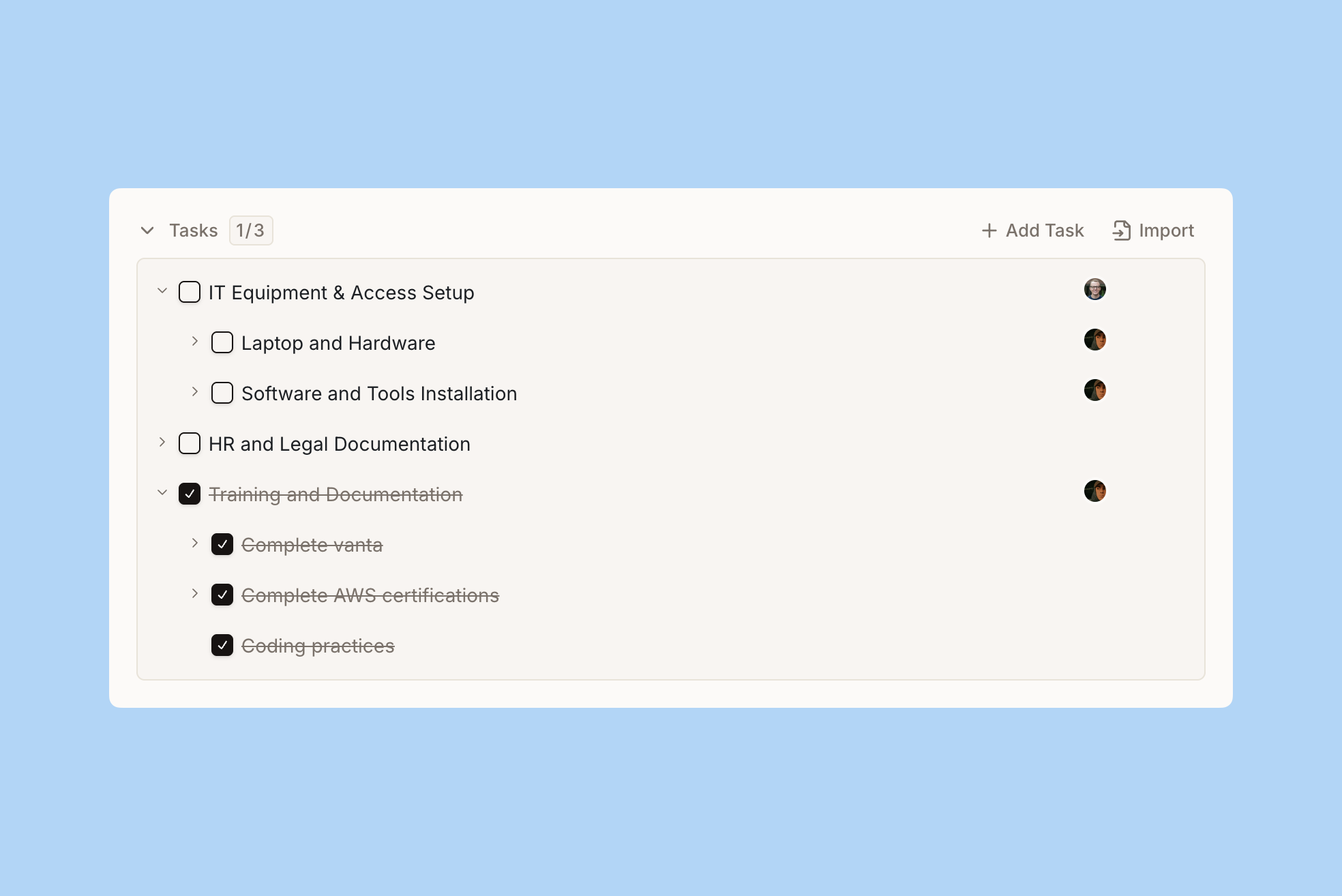 Tasks Preview