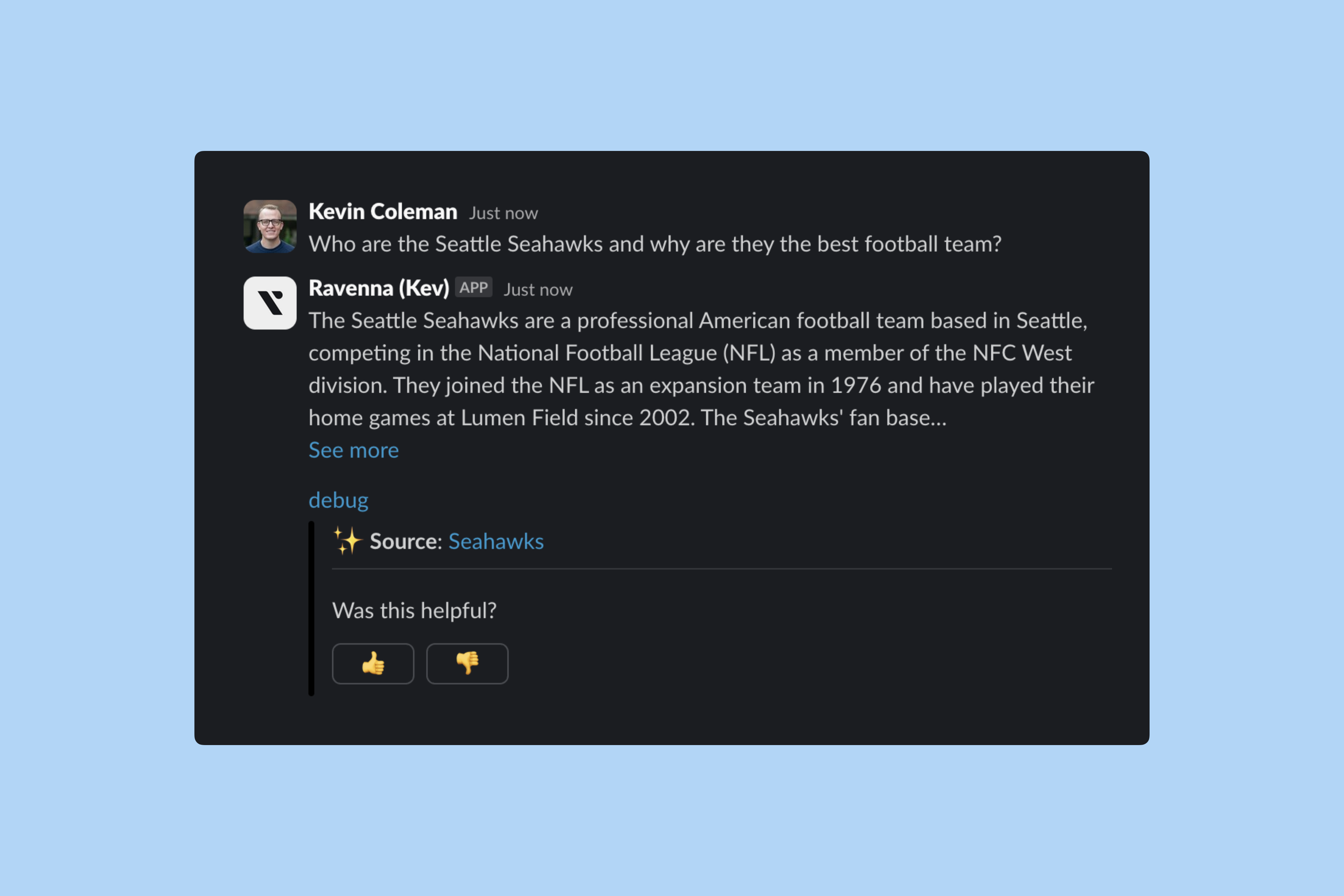 AI response example
