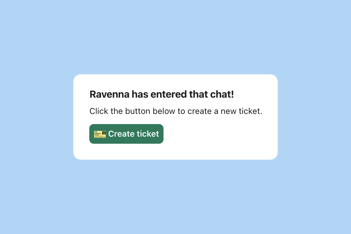 Create ticket modal