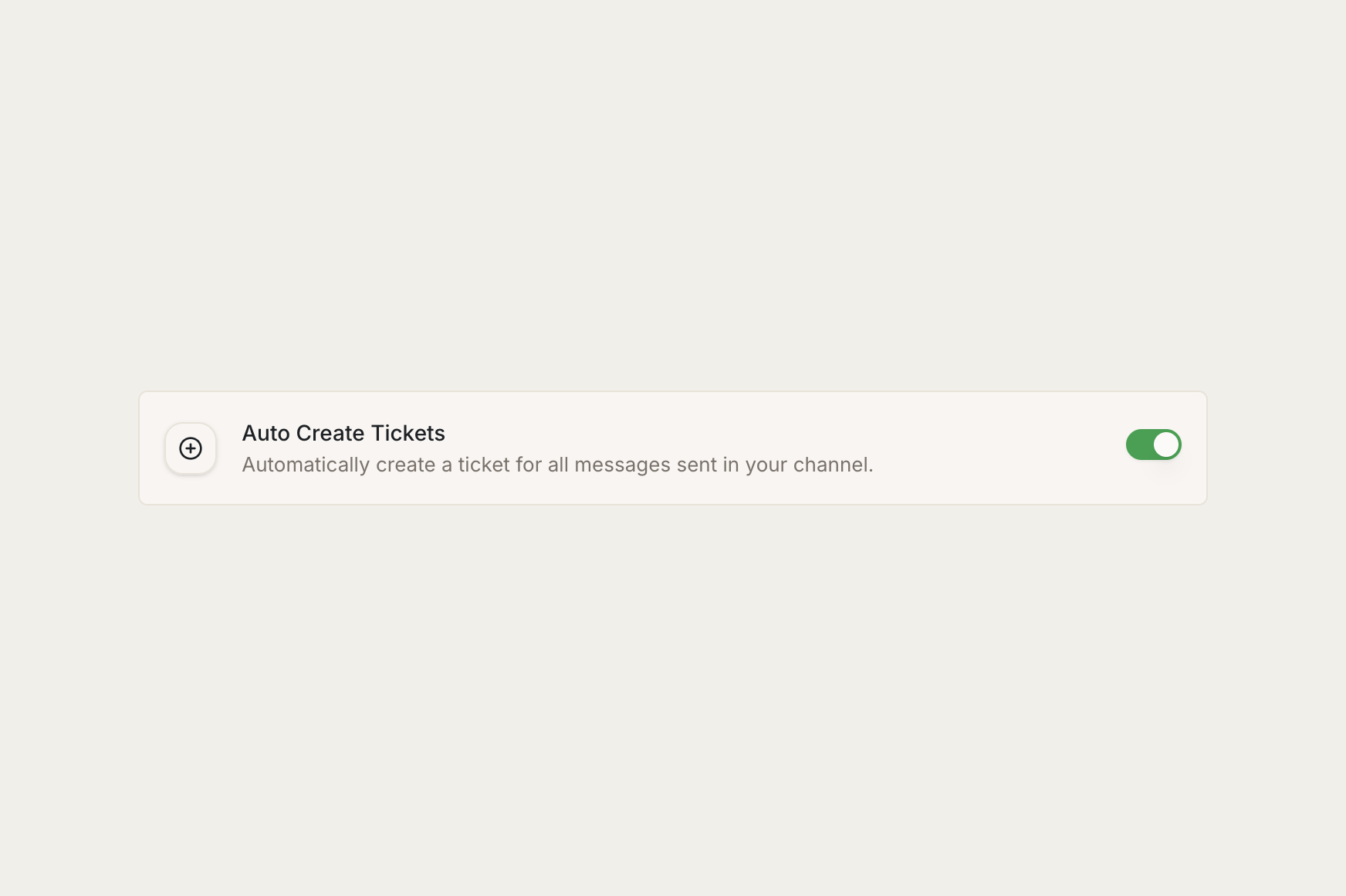 Auto create setting