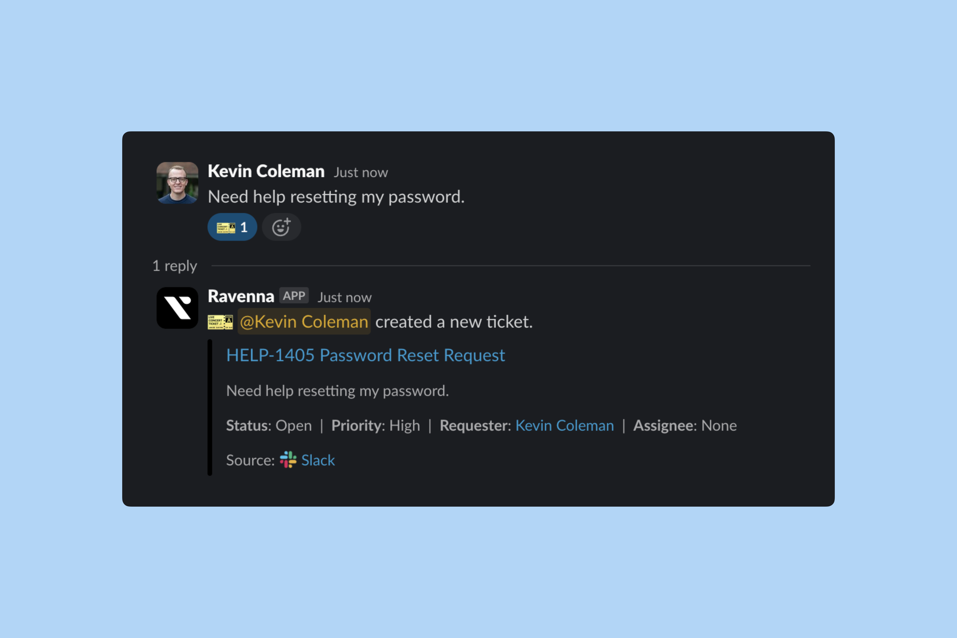 Ticket emoji example