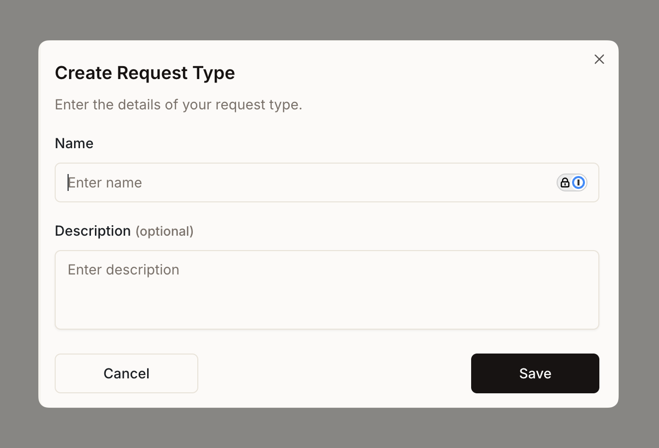Creating Request Type