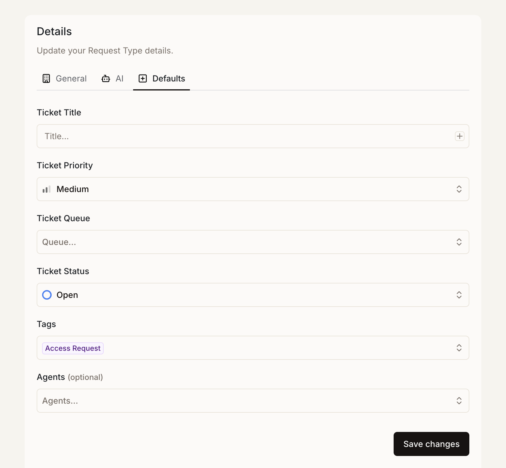Default Settings